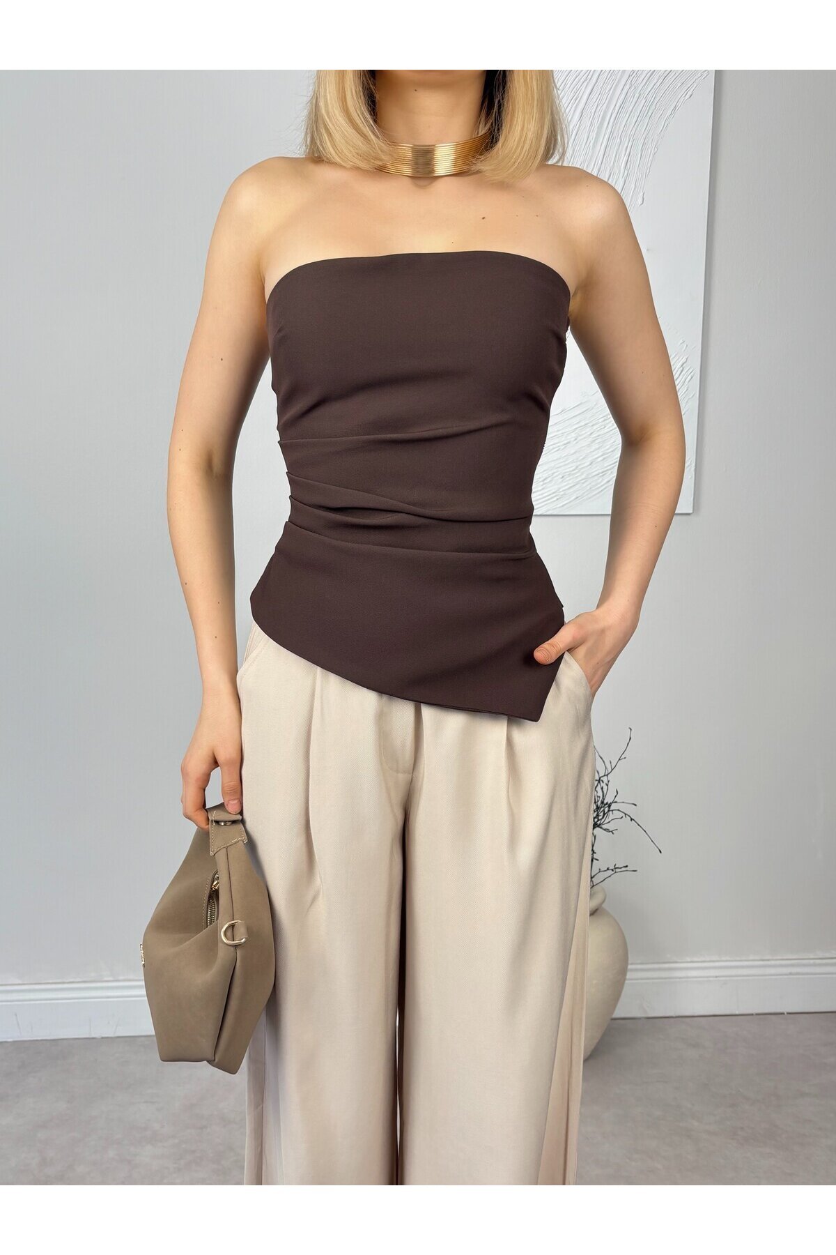 BROWN 20410 BLOUSE