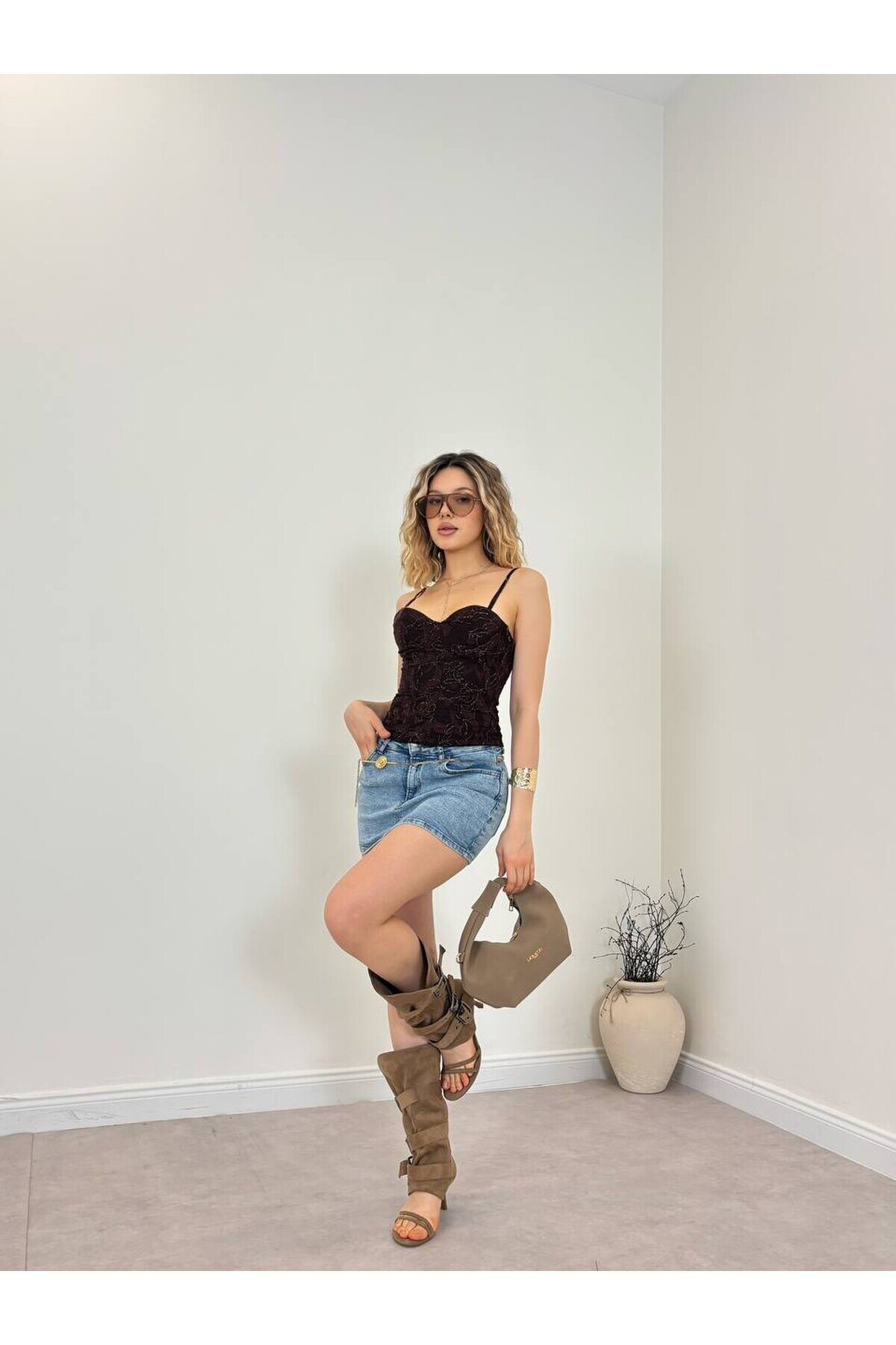 BROWN 20499 BLOUSE