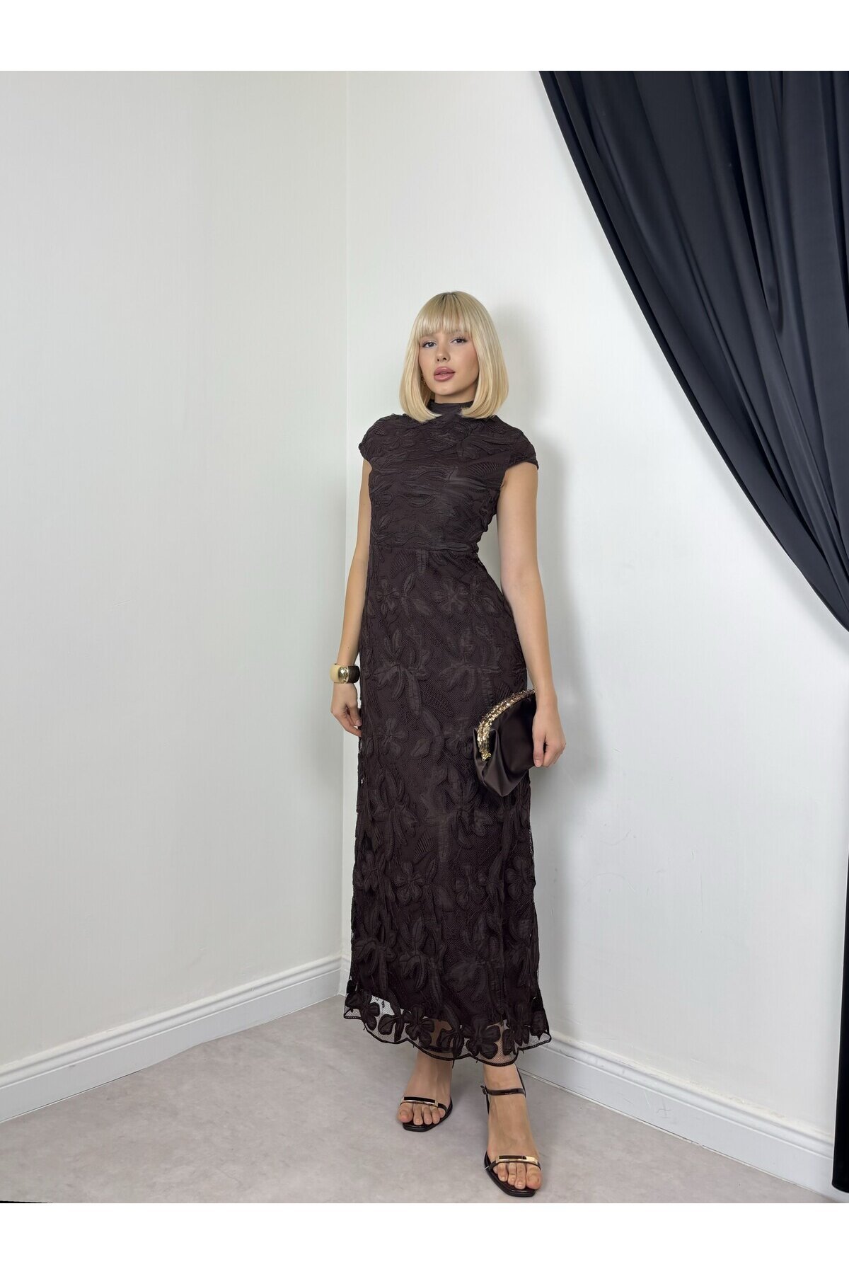 BROWN 20661 DRESS