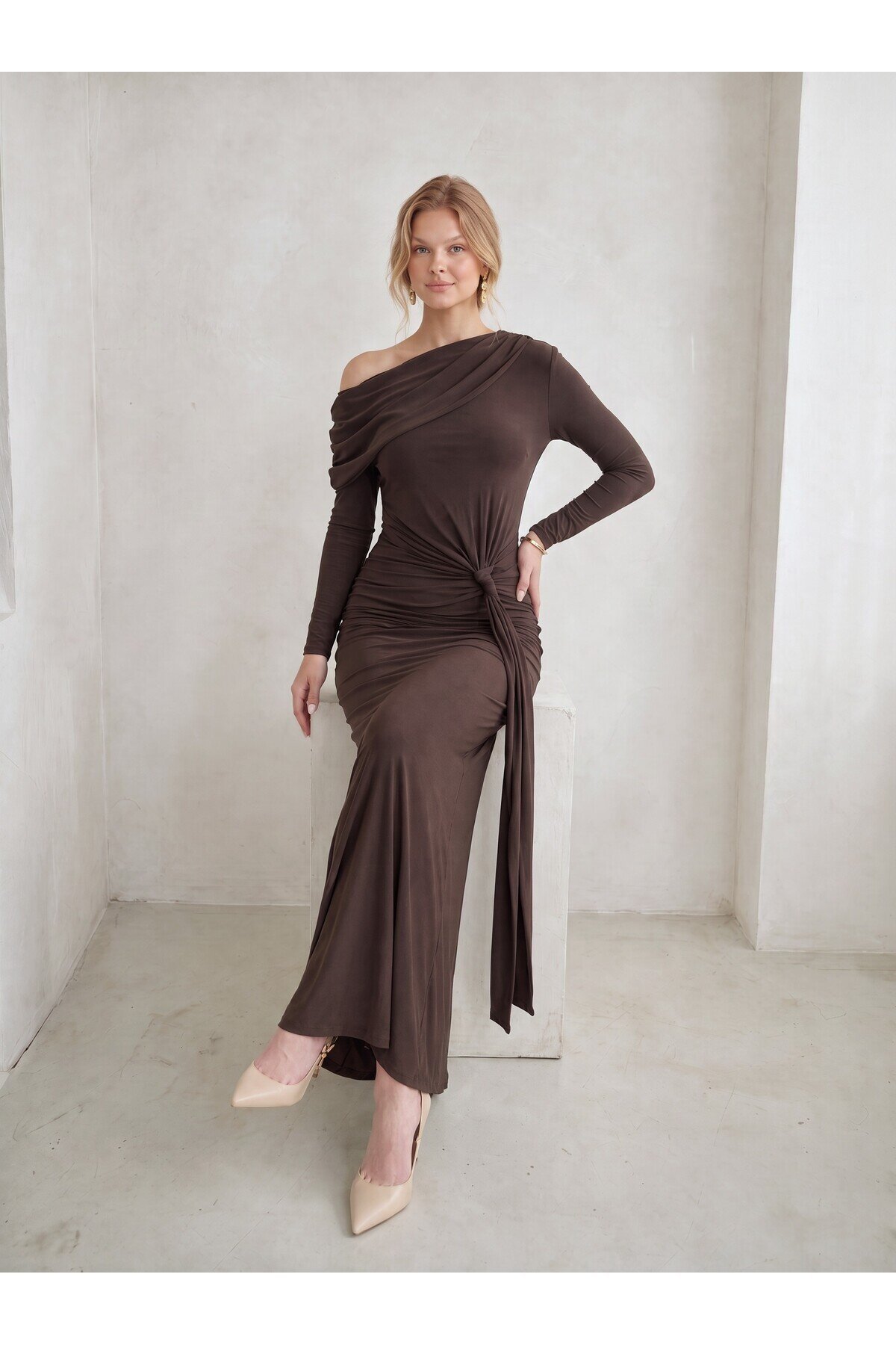 BROWN 20720 MAXI DRESS