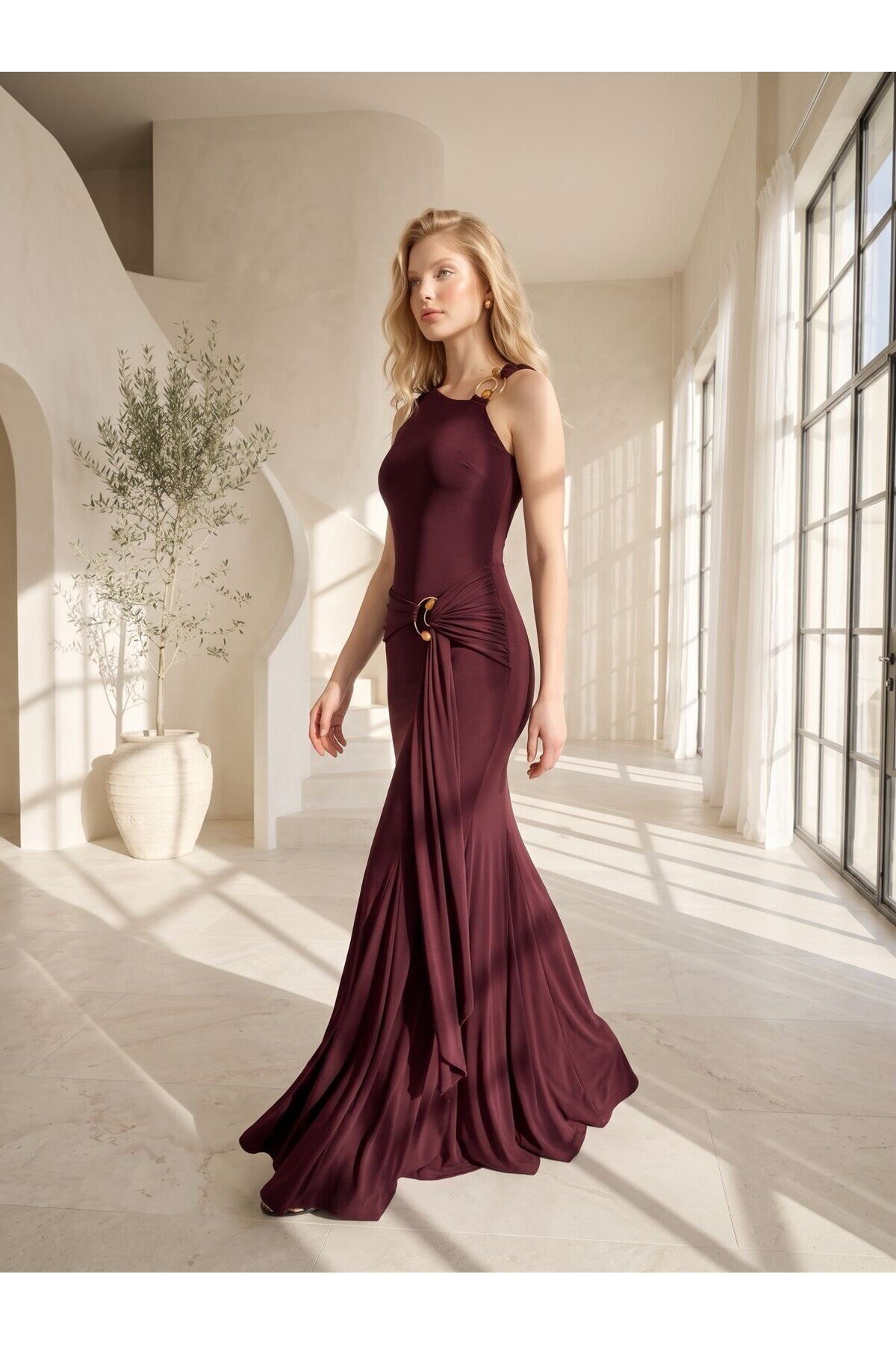 PLUM 20726 ASYMMETRICAL DRESS