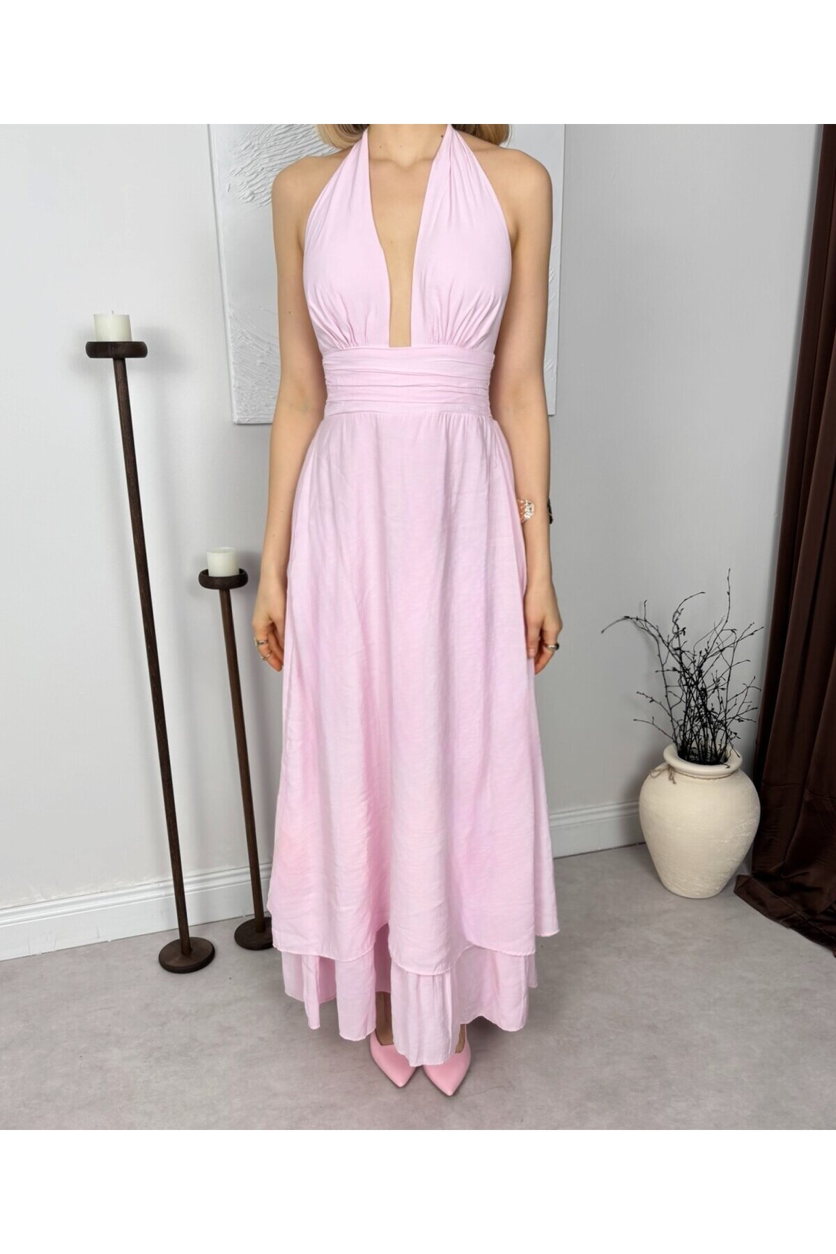 PEMBE 12013 ELBİSE