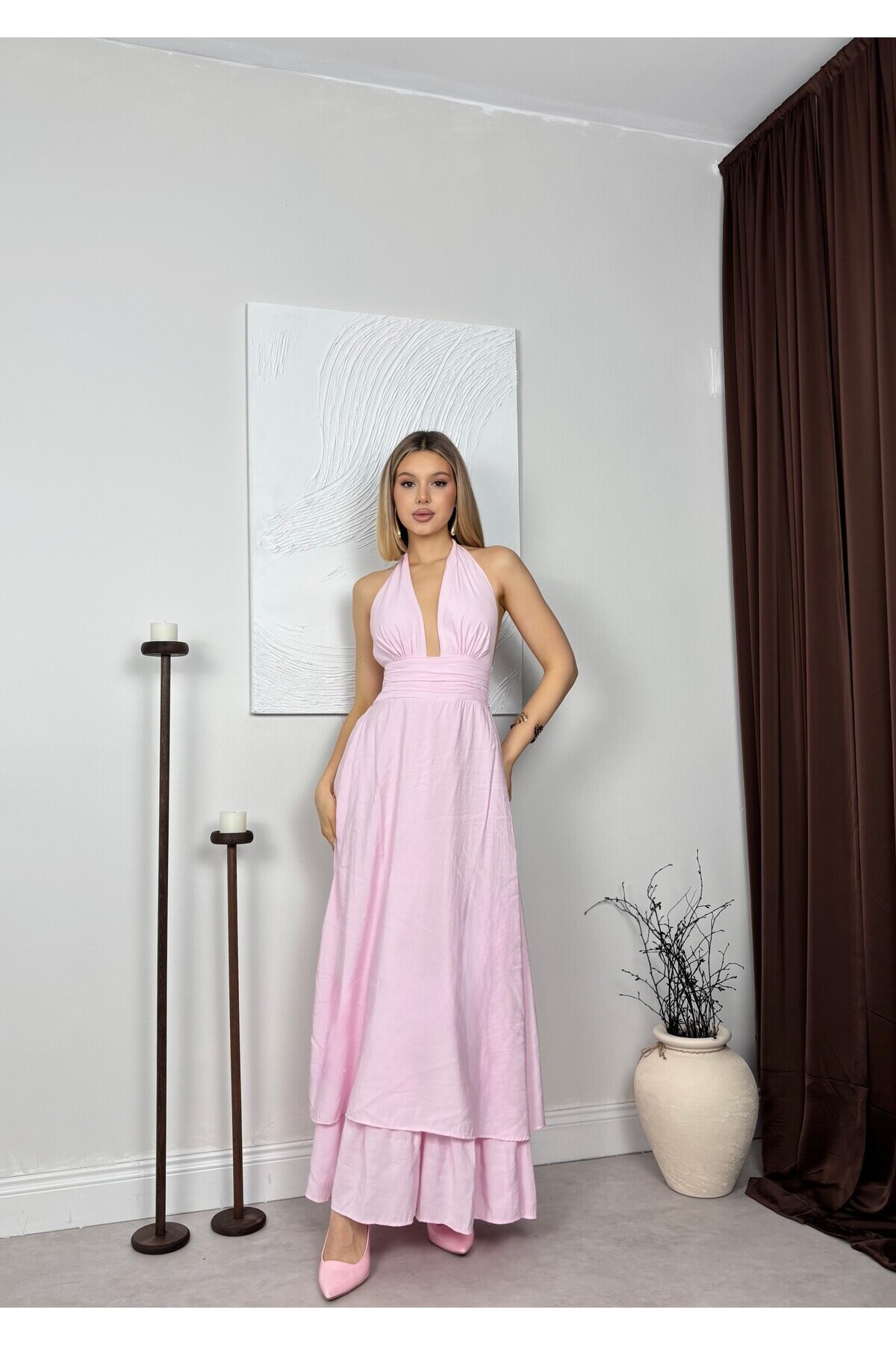 PEMBE 12013 ELBİSE