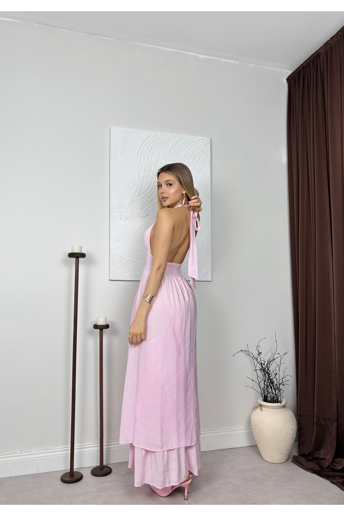 PEMBE 12013 ELBİSE