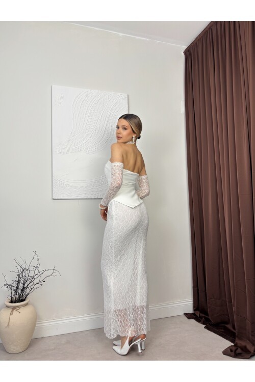 BEYAZ 20195 ELBİSE