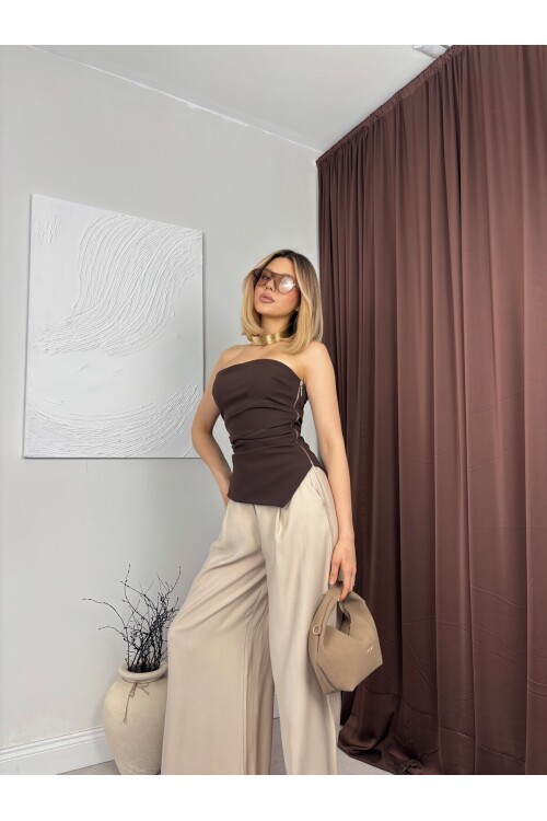 BROWN 20410 BLOUSE