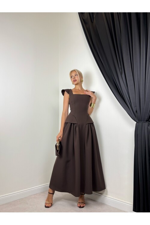 BROWN 20656 DRESS