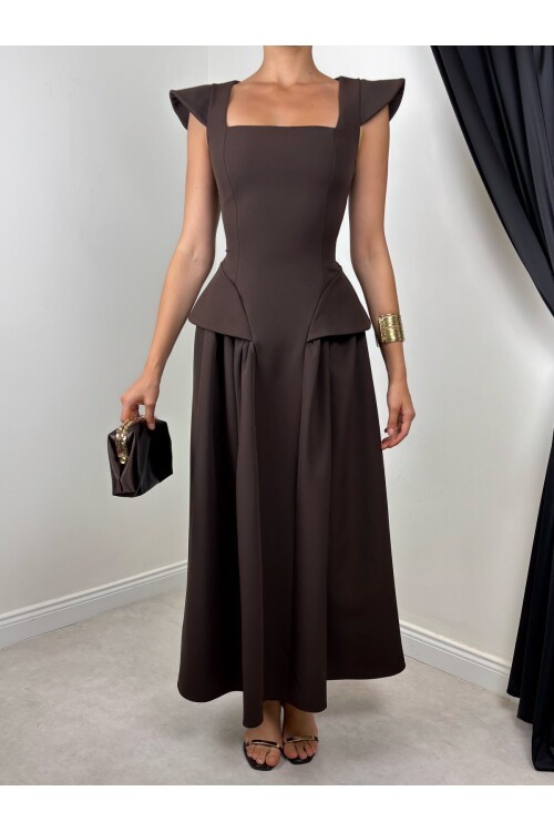BROWN 20656 DRESS