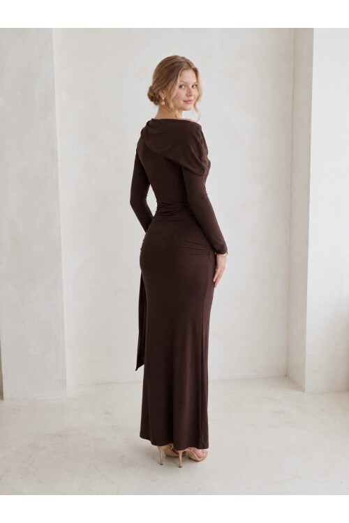 BROWN 20720 MAXI DRESS