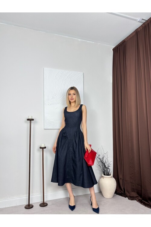 LACİVERT 30080 ELBİSE