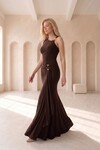 BROWN 20726 ASYMMETRICAL DRESS