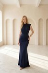 LACİVERT 20723 DİK YAKA ELBİSE