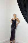 MOR 20709 STRAPLEZ ELBİSE