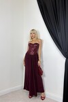 Plum Sequin Long Dress 20712