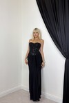 Black Sequin Long Dress 20712