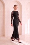 SIYAH 20724 BİSİKLET YAKA ELBİSE